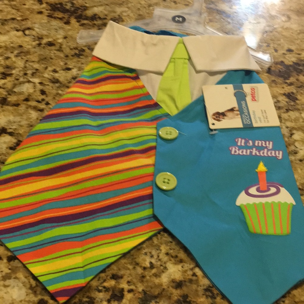 Precious Pup Barkday Birthday Suit NWT Sz M, S, XS